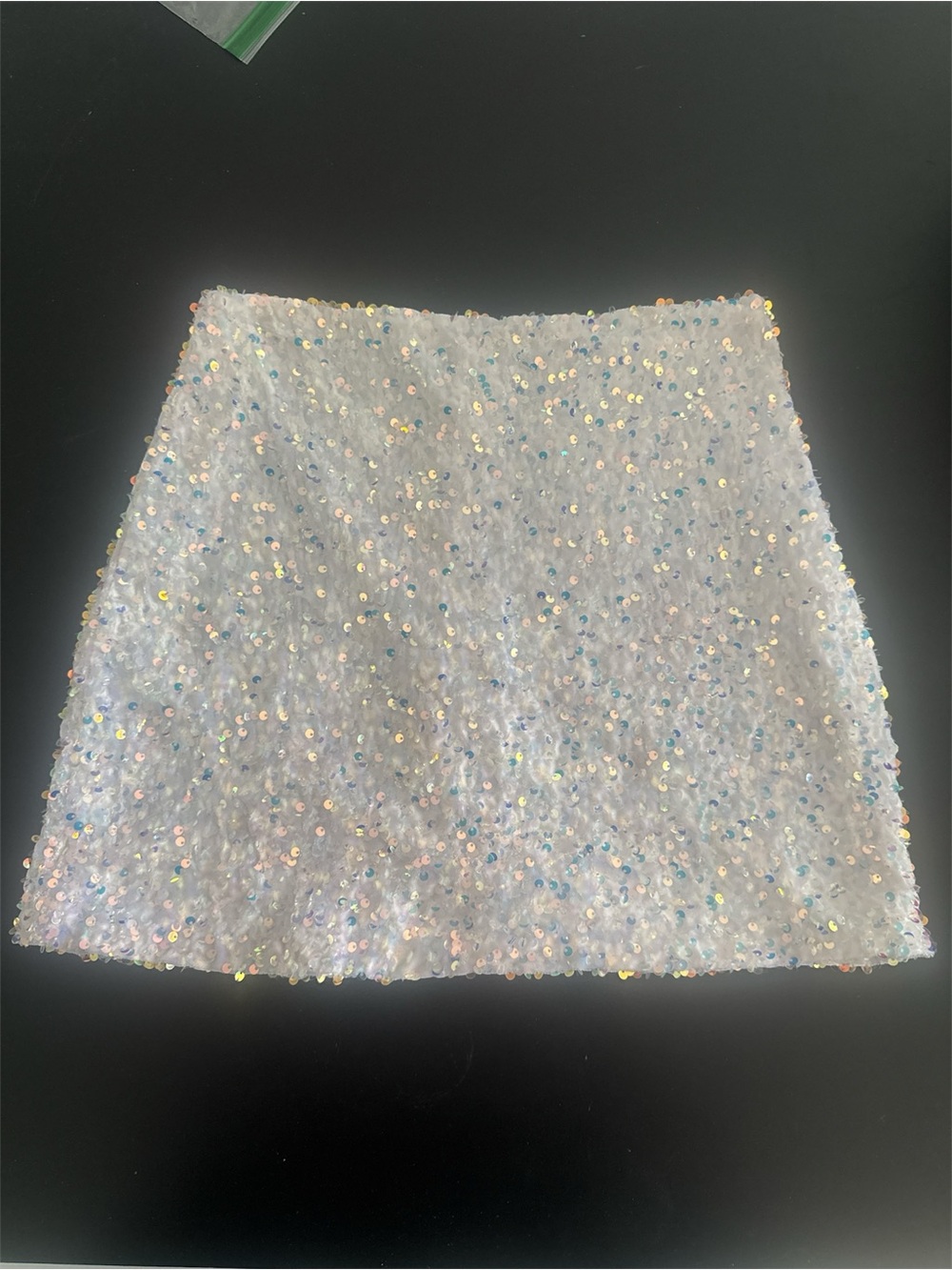 White Sequin Mini Skirt